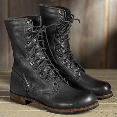 Handmade Men's Black Military Boot, Combat Boots, Mens Winter Boot, Mens Long Boots