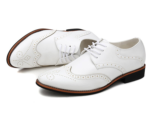 Handmade Pointed Toe Oxford Men Brogue Dress Shoes Leather Men S