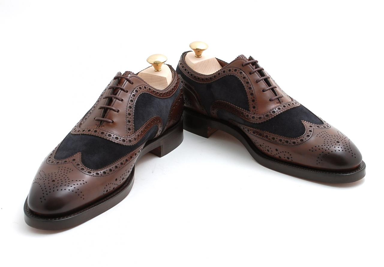 blue and tan shoes