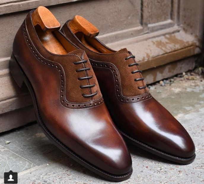 Handmade Derby Shoes, Brown Two Tone Leather Shoes, Men Formal Shoes on ...