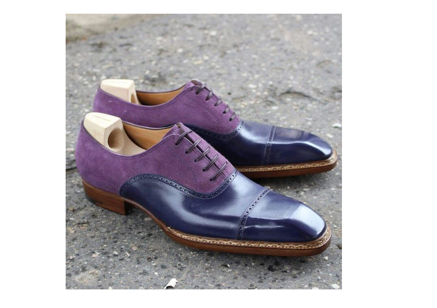 purple leather shoes