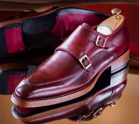 burgundy color men's shoes