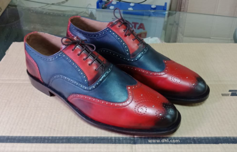 red color formal shoes