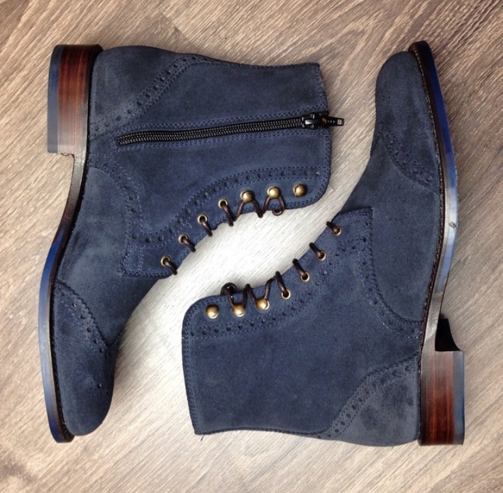 mens blue suede boots uk
