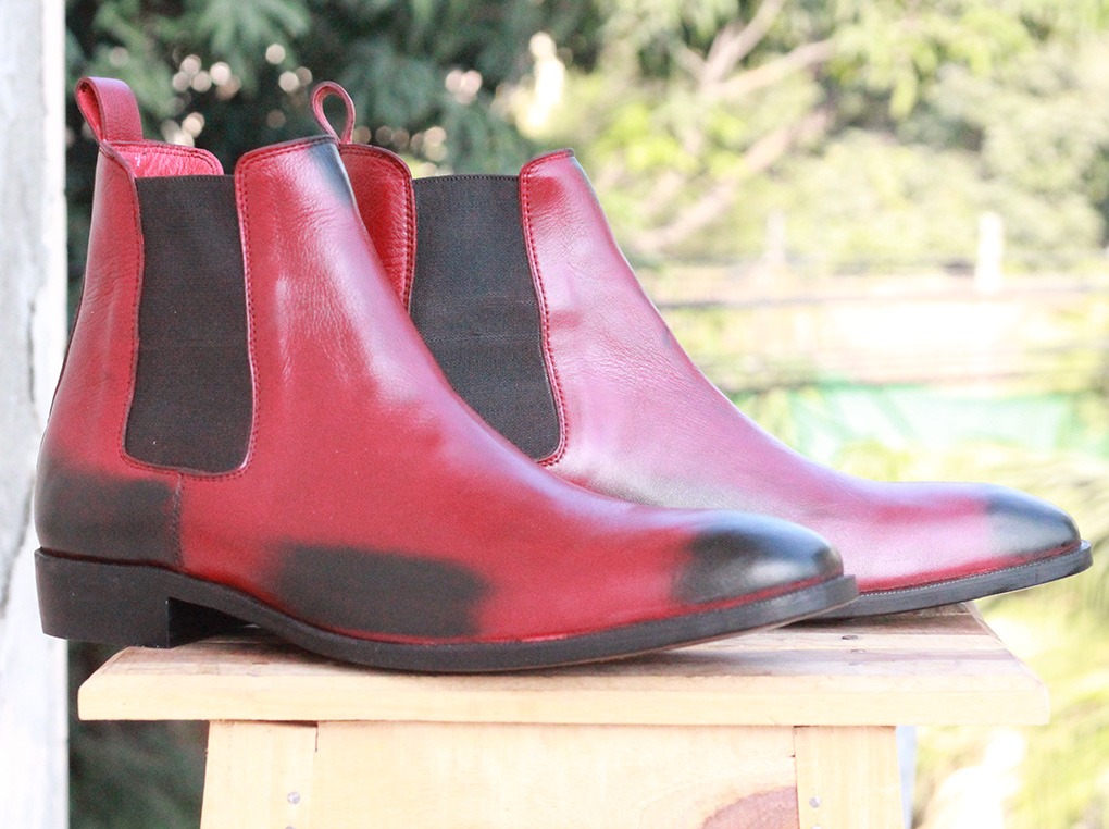 red dress boots men