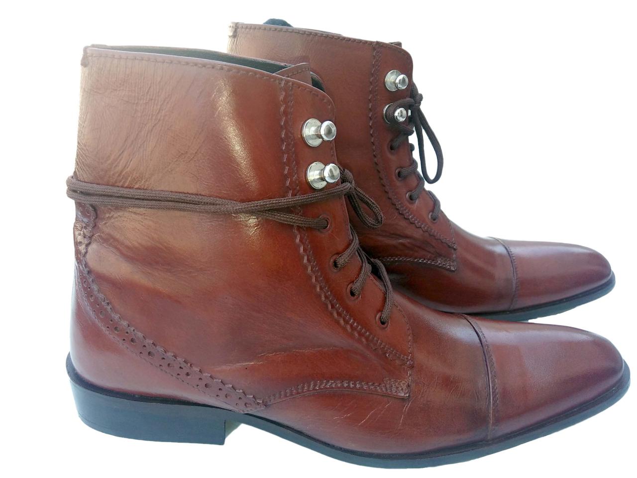 mens leather boots brown