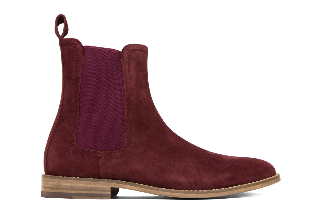 burgundy suede chelsea boots mens