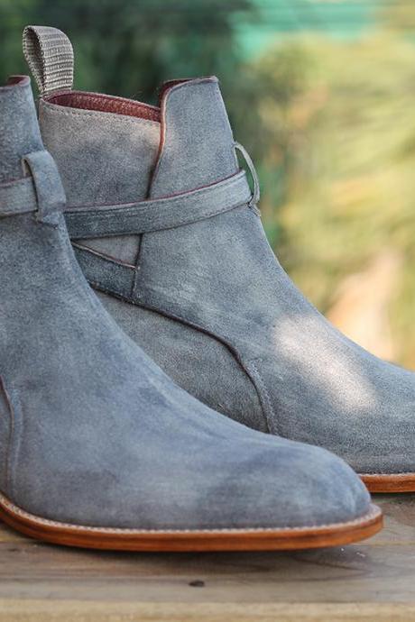 grey ankle boots mens
