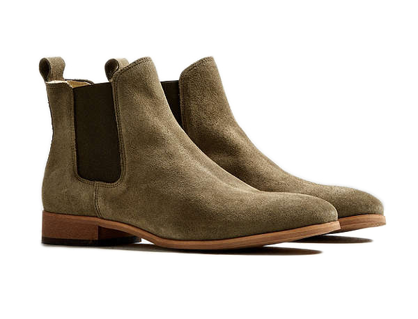 Olive chelsea boots
