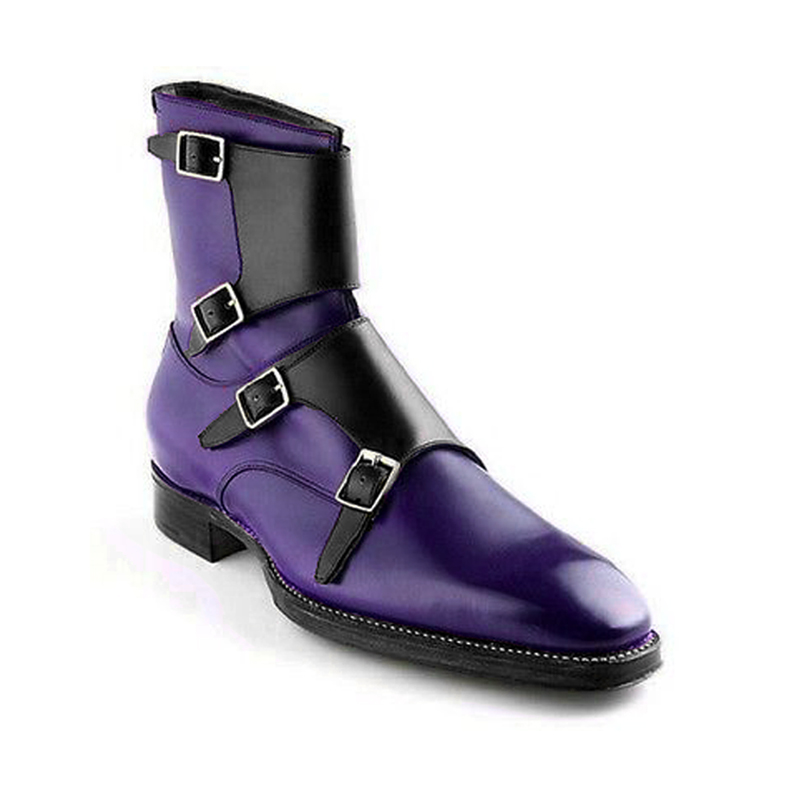 navy leather boots mens